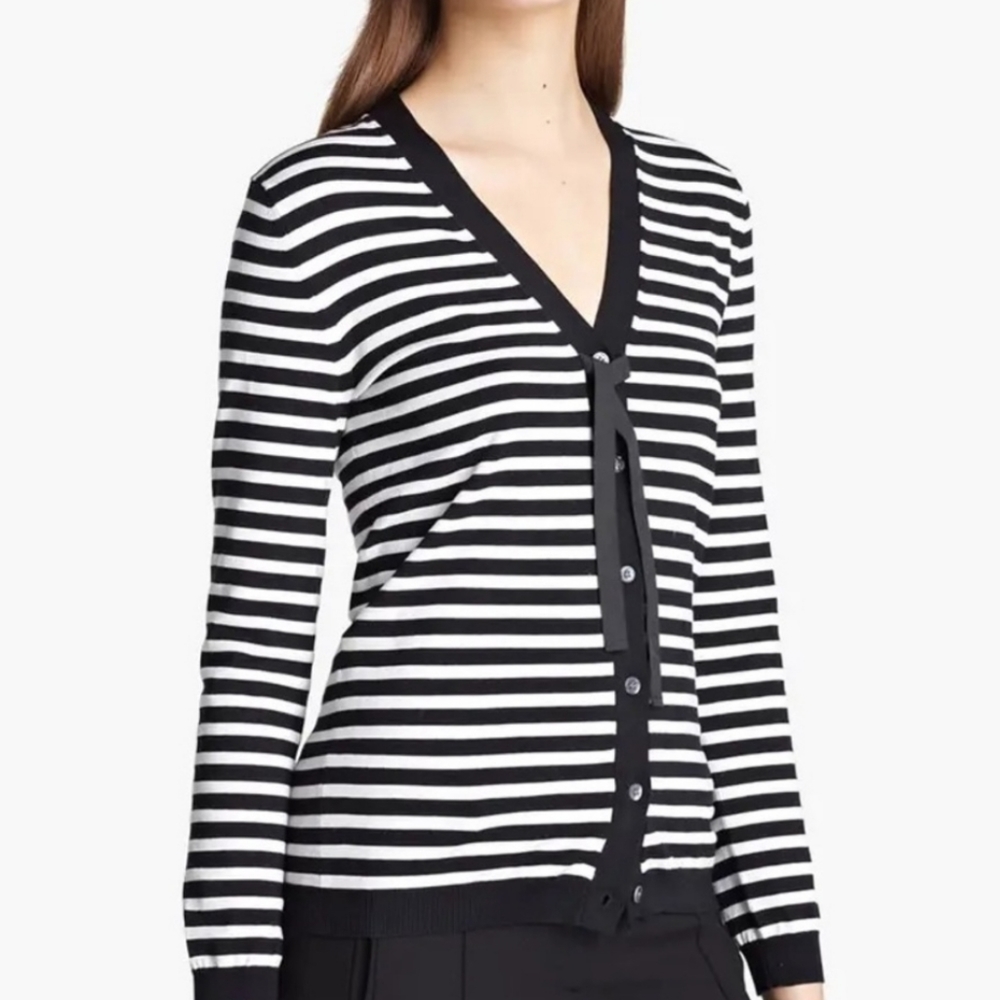Jil Sander Navy Striped Cardigan